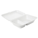 Bote coque en pulpe de canne  sucre - 2 compartiment(s) 241 x 163 x 65 mm