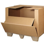 Caisse carton avec abattant - qualit dd50 - 1180 x 980 x 970 mm