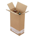 Caisse carton renforcée - 2 bouteilles de vin 220 x 115 x 395 mm Caisse carton renforcée - 2 bouteilles de vin 220 x 115 x 395 mm