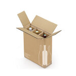 Caisse carton renforc�e - 3 bouteilles de vin 315 x 125 x 395 mm