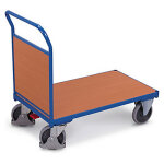 Chariot � plateforme bois avec dossier charge max 400 kg