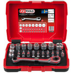 Coffret de douilles et d'embouts de vissage ks tools inclinee a 15 acier chrome