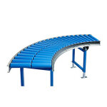 Convoyeur courbe  rouleaux libres plastique - 400 mm