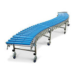 Convoyeur extensible et mobile larg. 600mm long. 4000 / 9600mm - a rouleaux