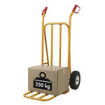 Diable acier 250 kg - jaune double bavette 720 x 535 x 1120 mm
