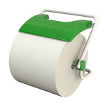 Distributeur pour bobine de ouate vert et blanc dimensions 40, 5 x 34, 5 x 36 cm (lxhxp)