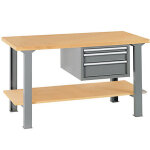 tabli multi - usages - avec bloc 3 tiroirs + plateau 1500 x 750 mm
