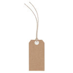 �tiquette am�ricaine kraft avec fil en lin - 100 x 51 mm