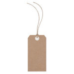 �tiquette am�ricaine kraft avec fil en lin - 125 x 63 mm