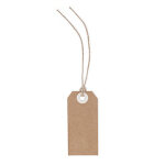 �tiquette am�ricaine kraft avec fil en lin - 80 x 38 mm