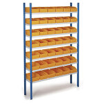 Pack - rayonnage prospace + et bacs  bec en plastique alvolaire orange