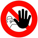Panneau d'interdiction -  interdit de franchir le signal