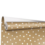Papier cadeau fantaisie brun impression pois blancs laize 0, 69 m longueur 50 m