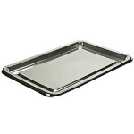 Plateau de pr�sentation en plastique - argent rectangulaire 46 x 30 cm