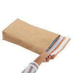 Pochette en papier kraft aller / retour � soufflet de fond - 300 x 370 mm