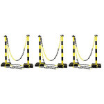 Poteaux de balisage et chanes - 6 poteaux pvc + 12 m de chane jaune / noir