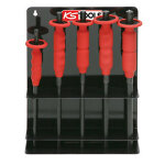 Pr�sentoir de 5 chasse - axes brunie avec poign�e de protection en chrome