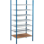 Rayonnage d'archives lger - elment 7 plateaux isorel profondeur 350 mm