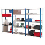 Rayonnage lger - montants peints et tablettes galvanises - modle prospace + - elment tablette tubulaire ...