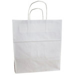 Sac traiteur kraft  poignes torsades - blanc 36, 5 x 32 x 33 cm