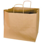 Sac traiteur kraft  poignes torsades - brun 36, 5 x 32 x 33 cm
