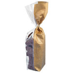 Sachet opp glac fond carton 12 x 27, 5 cm impression toile de jute