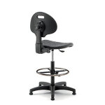 Si�ge d'atelier polyur�thane pi�tement noir - si�ge haut