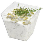 Verrine en plastique - modle pyramide lisse - 50 x 50 x 45 mm