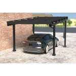 Carport en kit pour 1 voiture, aluminium, sans panneaux solaires, dimensions du carport 5200 x 3540 x ...
