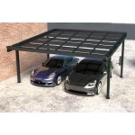 Carport en kit pour 2 voitures, aluminium, sans panneaux solaires, dimensions du carport 5200 x 5850 ...