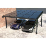 Carport en kit, aluminium avec toit solaire pour 2 voitures, puissance des modules 440 w, 15 modules ...