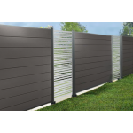 El�ments de design pour cl�ture wpc, acier inoxydable, bordures verticales 60 cm (largeur) x 180 cm (hauteur), ...