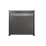 Kit cl�ture composite, anthracite, avec �l�ment design, 20 mm (�paisseur) x 1800 mm (largeur) x 1850 ...