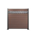 Kit cl�ture composite, brun, avec �l�ment design, 20 mm (�paisseur) x 1800 mm (largeur) x 1850 mm (hauteur), ...