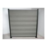 Kit complet cl�ture wpc / brise - vue / cl�ture � embo�ter, gris 1850 mm (hauteur) x 20 mm (�paisseur) ...