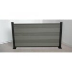 Kit de cl�ture composite / brise - vue embo�table, gris / argent anodis� 950 mm (hauteur) x 20 mm (�paisseur) ...