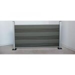 Kit de cl�ture composite / brise - vue embo�table, gris / argent anodis� 950 mm (hauteur) x 20 mm (�paisseur) ...