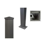 Poteau en aluminium renforc� pour le montage de portails et de portes de jardin, �paisseur du mat�riau ...