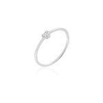 Bague accumulation coeur argent blanc oxyde de zirconium