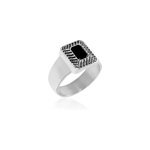 Bague acier vieillie antonny agate