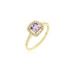 Bague adrienna or jaune amthyste oxyde de zirconium