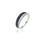 Bague agapanthe or blanc saphir et diamant