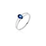 Bague alyse or blanc saphir et diamant