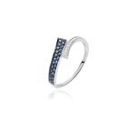 Bague amelie or blanc saphir et diamant