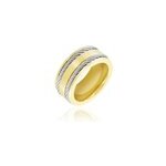 Bague andro acier bicolore