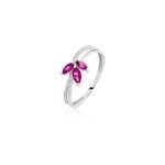 Bague angie or blanc rubis et diamant