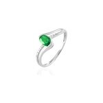 Bague anja or blanc emeraude et diamant