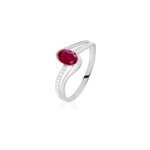 Bague anja or blanc rubis et diamant