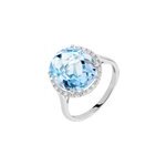 Bague anna or blanc topaze et oxyde de zirconium