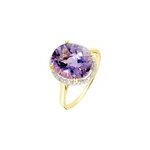 Bague anna or jaune amethyste et oxyde de zirconium
